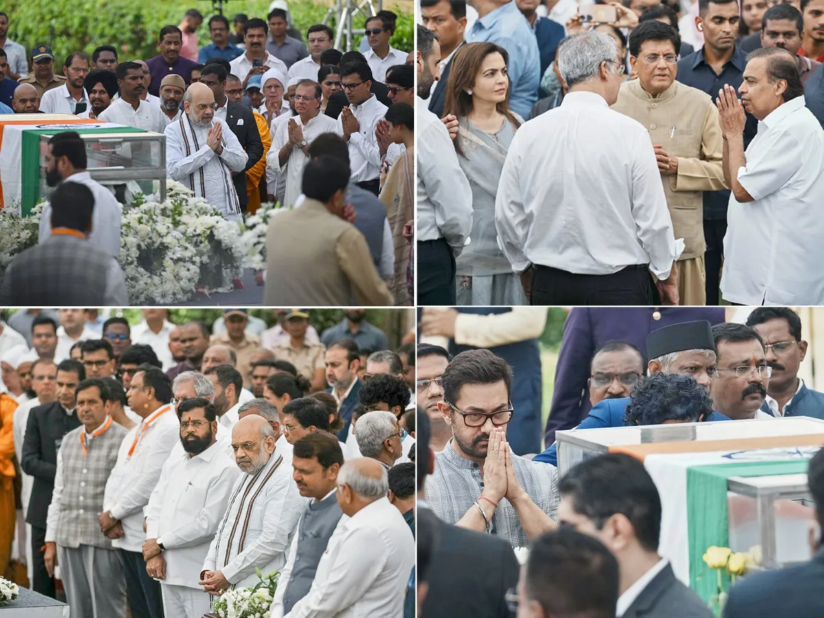 Ratan Tata's Final Journey: Officials Tribute At NCPA Lawns, Mumbai Photos