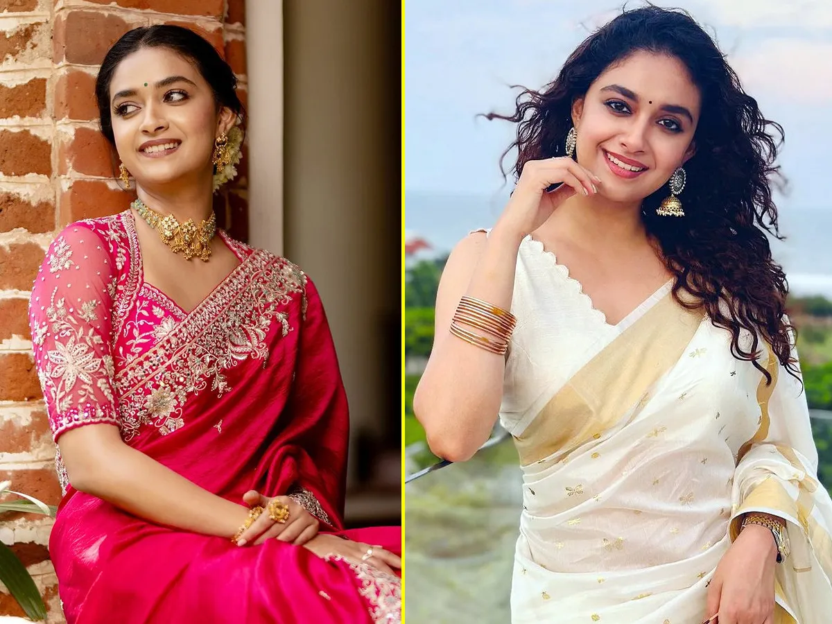 Happy birthday actress Keerthy Suresh special look in saree
