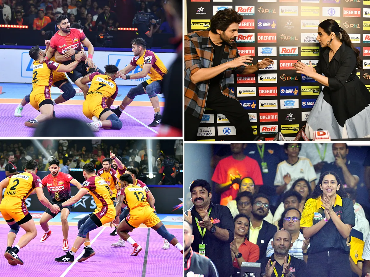 Kartik Aaryan and Vidya Balan attended the grand opening of Pro Kabaddi League Season 11.