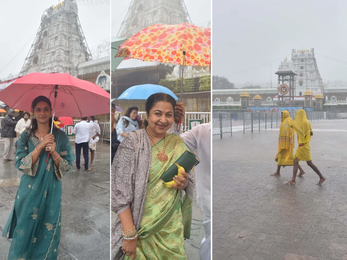 Heavy rain in tirumala today photos