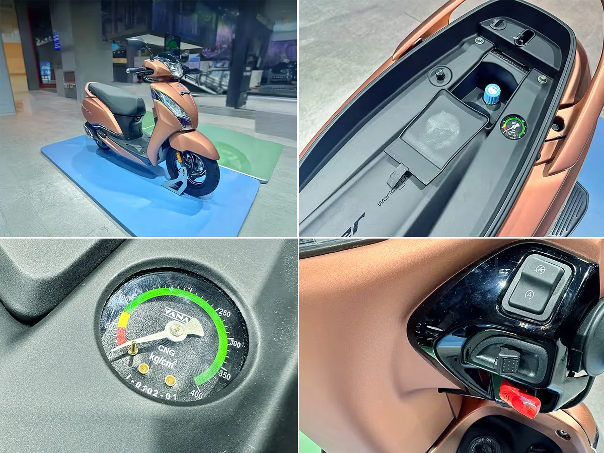 TVS Motor unveiled the world first CNG powered scooter TVS Jupiter 125 CNG at the Bharat Mobility Global Expo 2025