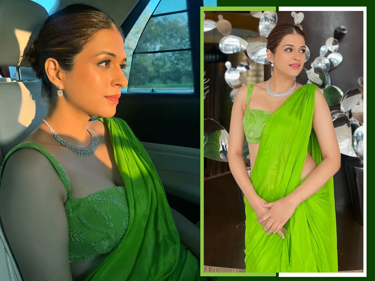 Actress Shraddha Das Latest Green Saree Photos
