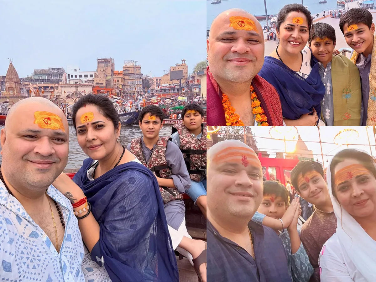 Actress Anasuya visits Varanasi with Her family Photos10