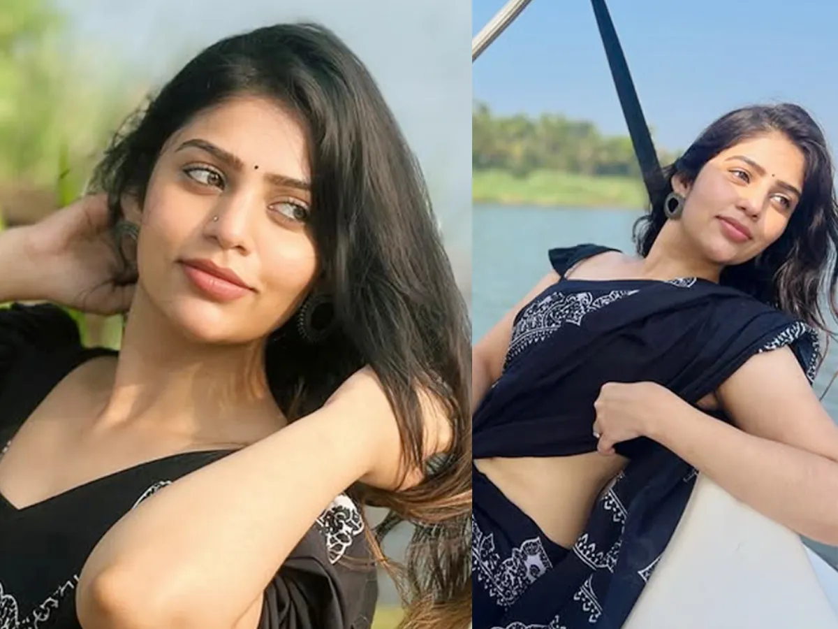 Bandhavi Sridhar Stunning Photos In Black Saree 6