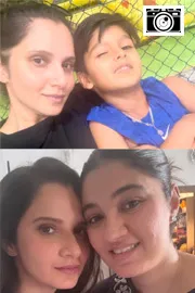 Sania Mirza cute moments with her son and sister Photos1