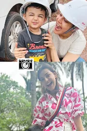 Actress Kajal Aggarwal cute moments With Son Photos4