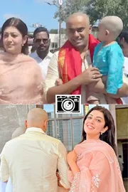Actress Pranitha Subhash Visited Tirumala Along With Husband And Son Photos4