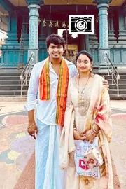Comedian Kevvu Kartheek And His Wife Visited Temples: Photos7