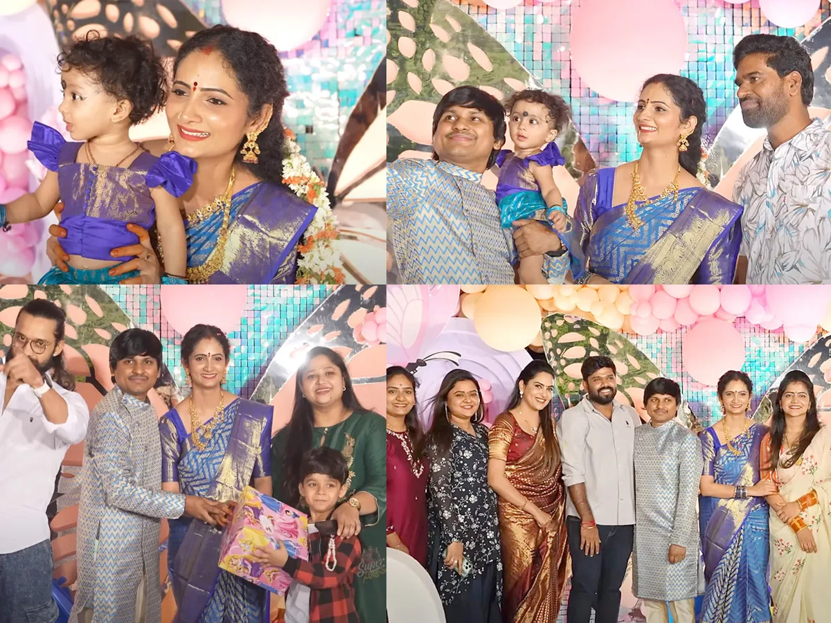కమెడియన్‌ రాకేశ్‌ కూతురి 1st బర్త్‌డే సెలబ్రేషన్స్‌ (ఫోటోలు)