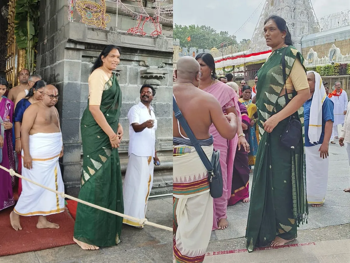 తిరుమ‌ల కొండ‌పై ఏడు అడుగుల మహిళ (ఫోటోలు)