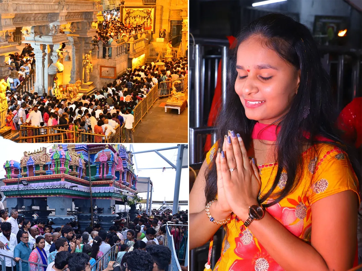 తెలుగు రాష్ట్రాల్లో వరుస సెలవులు.. కిక్కిరిసిన ఆలయ ప్రాంగణాలు.. పోటెత్తిన భక్తులు.. (చిత్రాలు)