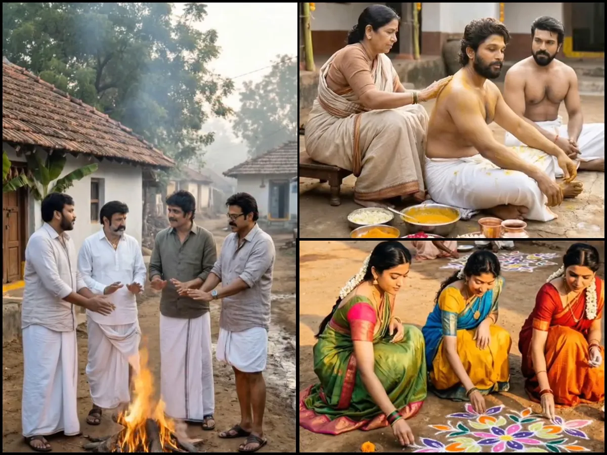 టాలీవుడ్ స్టార్ హీరోహీరోయిన్లు కలిసి సంక్రాంతి సెలబ్రేట్ చేసుకుంటే? (ఫొటోలు)