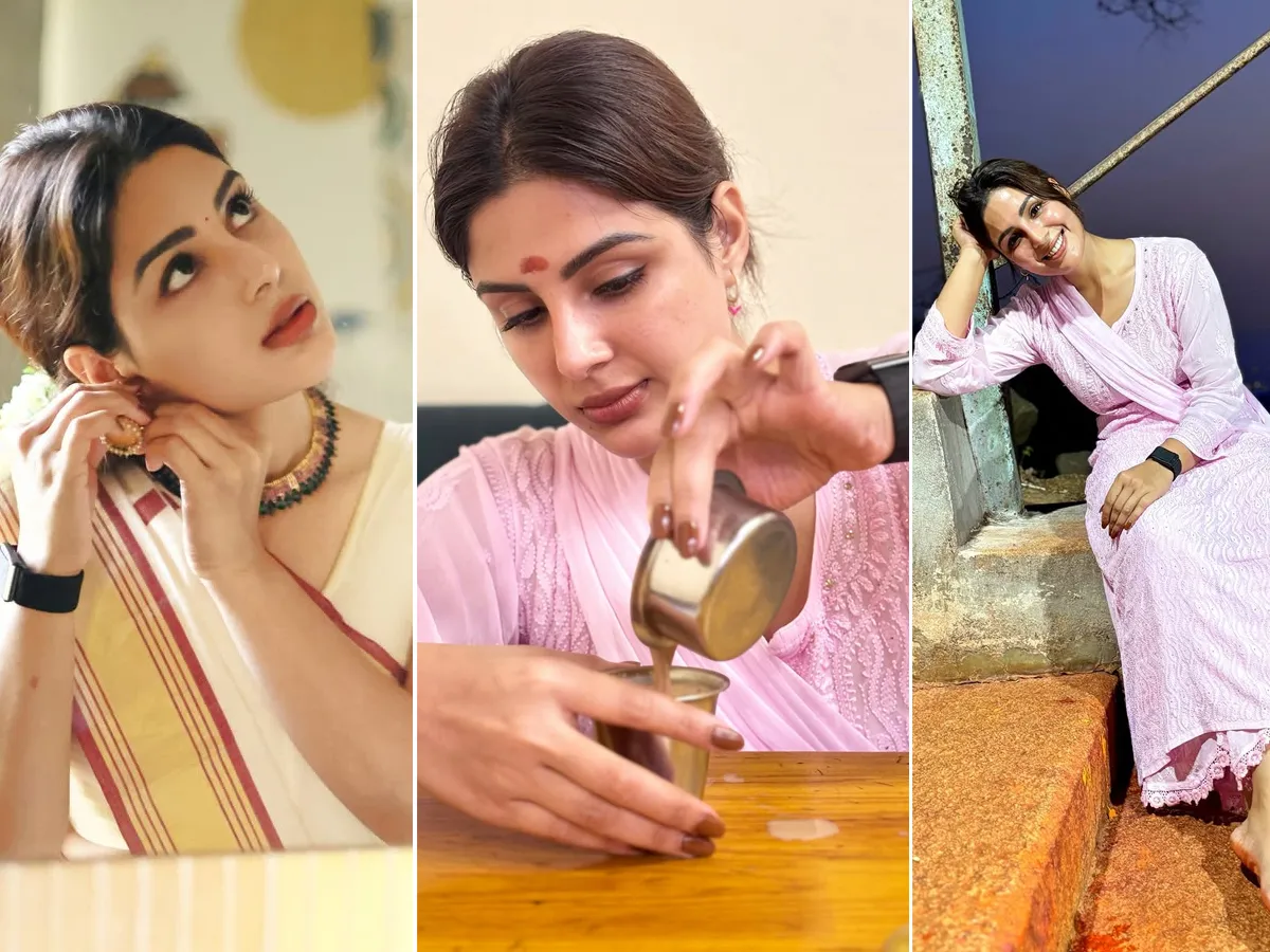 తిరుమలలో పండగ సెలబ్రేట్ చేసుకున్న సంయుక్త (ఫొటోలు)