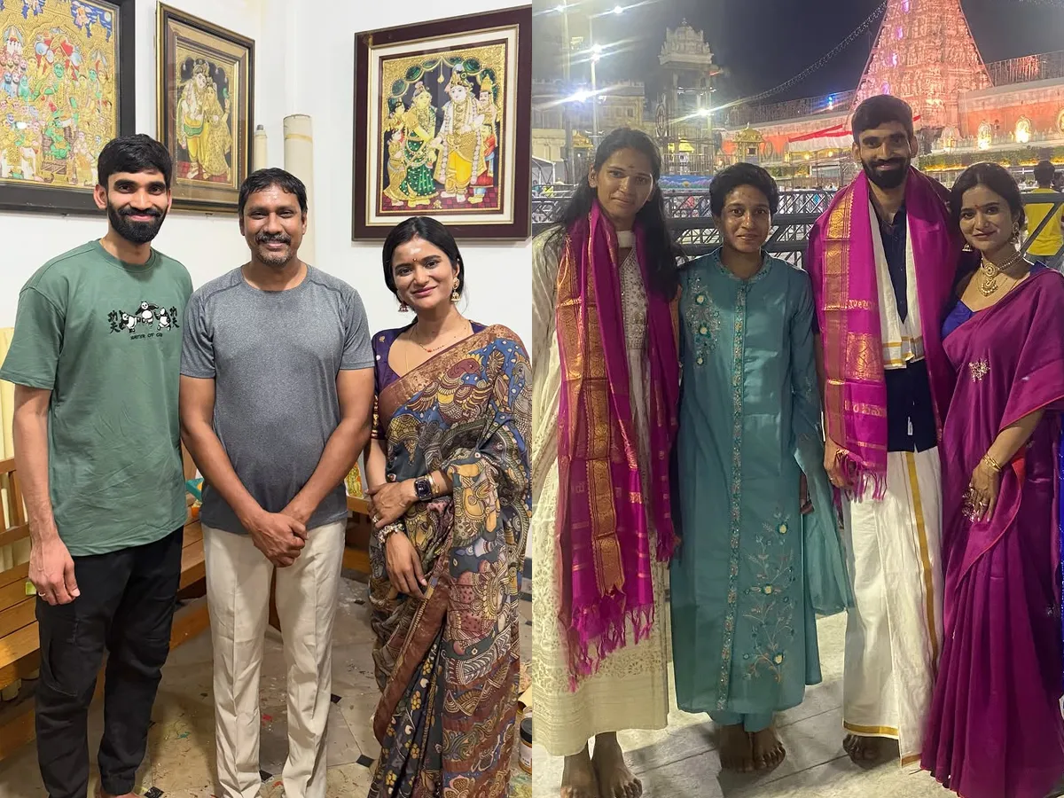 శ్రీవారి సేవ‌లో భార‌త ష‌ట్ల‌ర్ కిడాంబి శ్రీకాంత్ దంప‌తులు (ఫోటోలు)
