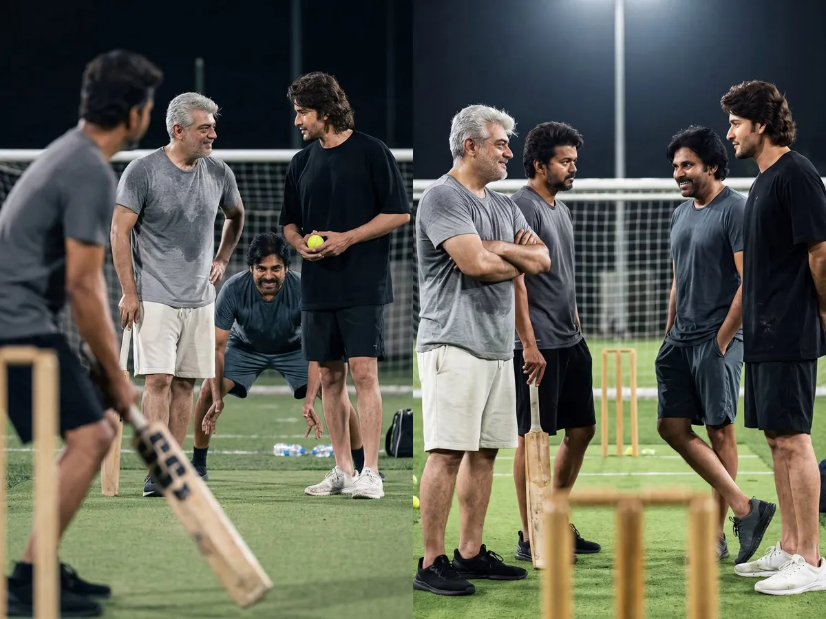 తమిళ స్టార్ హీరోలతో మహేశ్ క్రికెట్ ఆడితే? (ఫొటోలు)