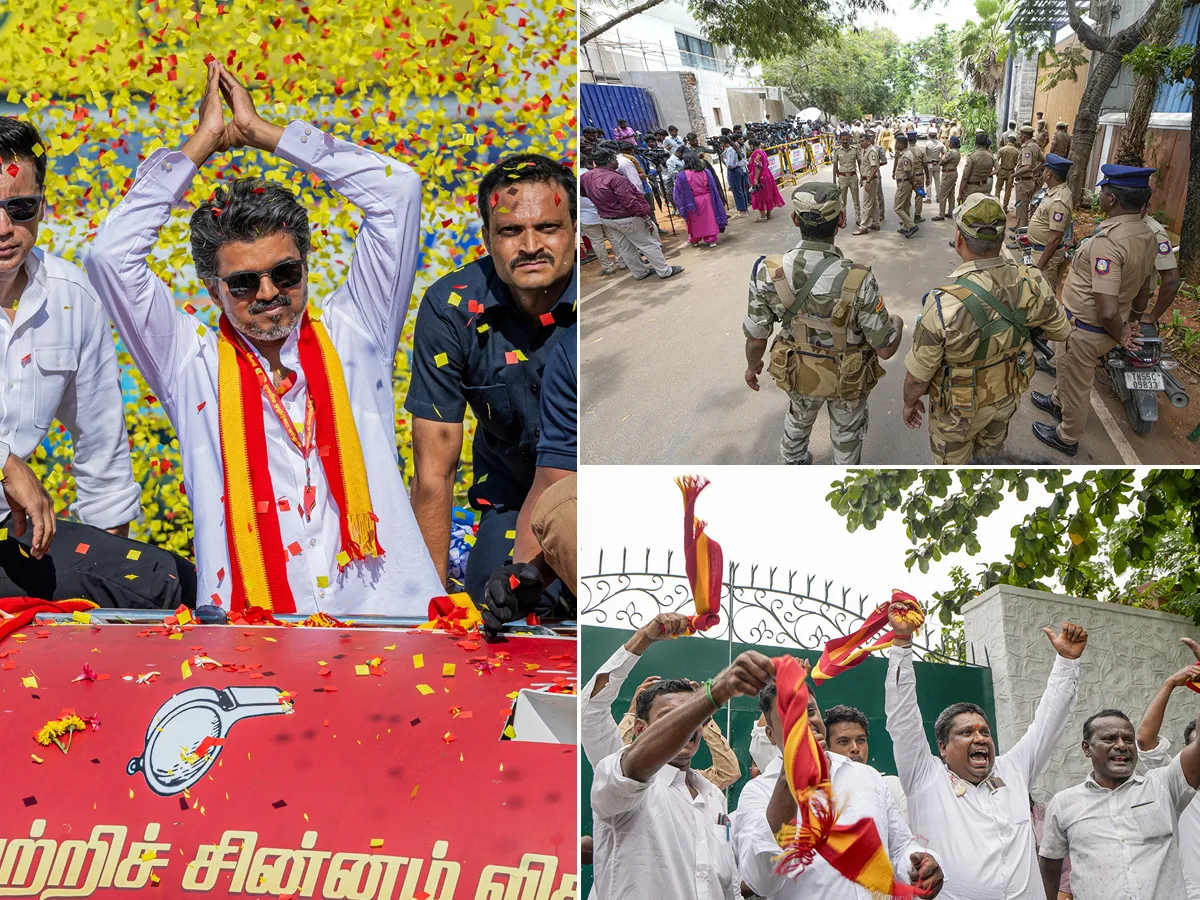 విజయ్‌ ఇంటి దగ్గర భారీ భద్రత.. అభిమానుల సంబరాలు (ఫొటోలు)