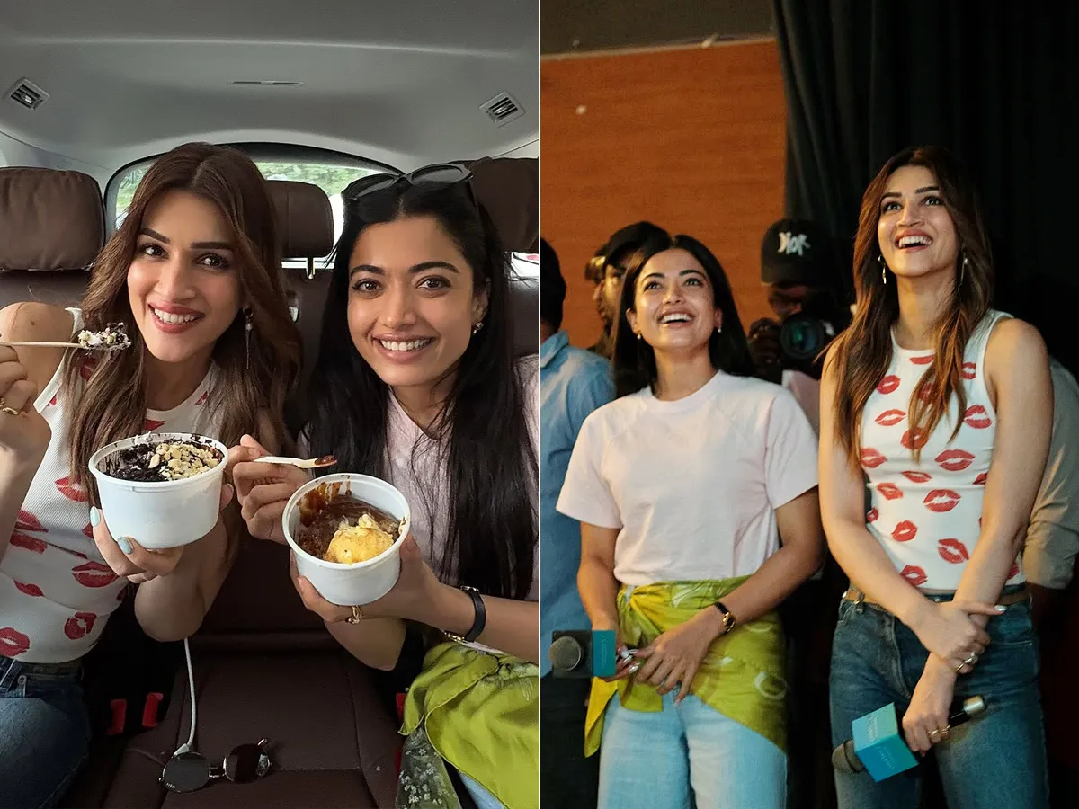 బెంగళూరులో రష్మిక.. కృతితో కలిసి హడావుడి (ఫొటోలు)