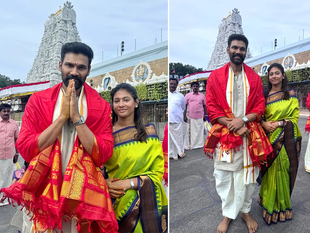 తిరుమల శ్రీవారిని దర్శించుకున్న బెల్లంకొండ సాయి శ్రీనివాస్ దంపతులు (ఫొటోలు)