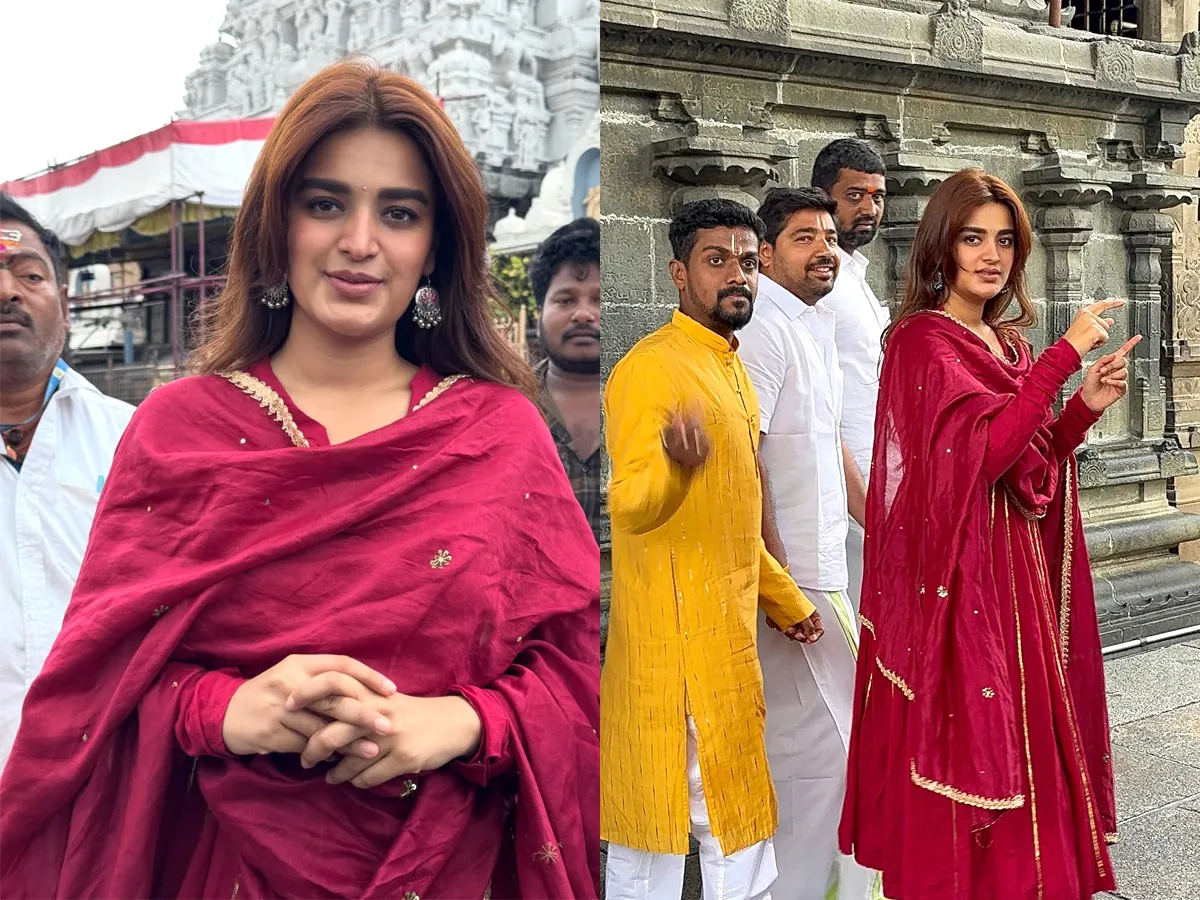 తిరుమల శ్రీవారి సేవలో హీరోయిన్ నిధి అగర్వాల్ (ఫొటోలు)