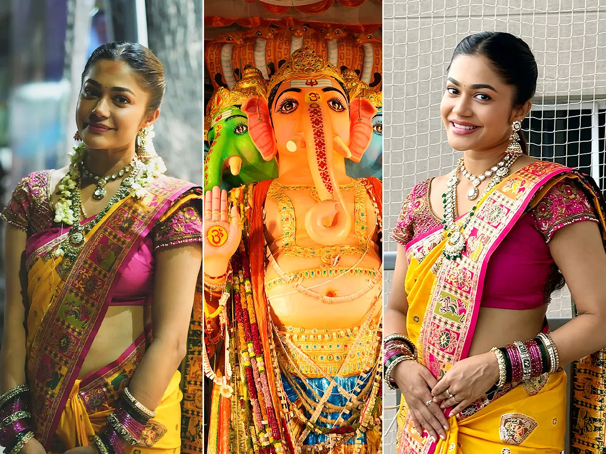 ఖైరతాబాద్ గణేశుడి సేవలో టాలీవుడ్ హీరోయిన్ (ఫొటోలు)