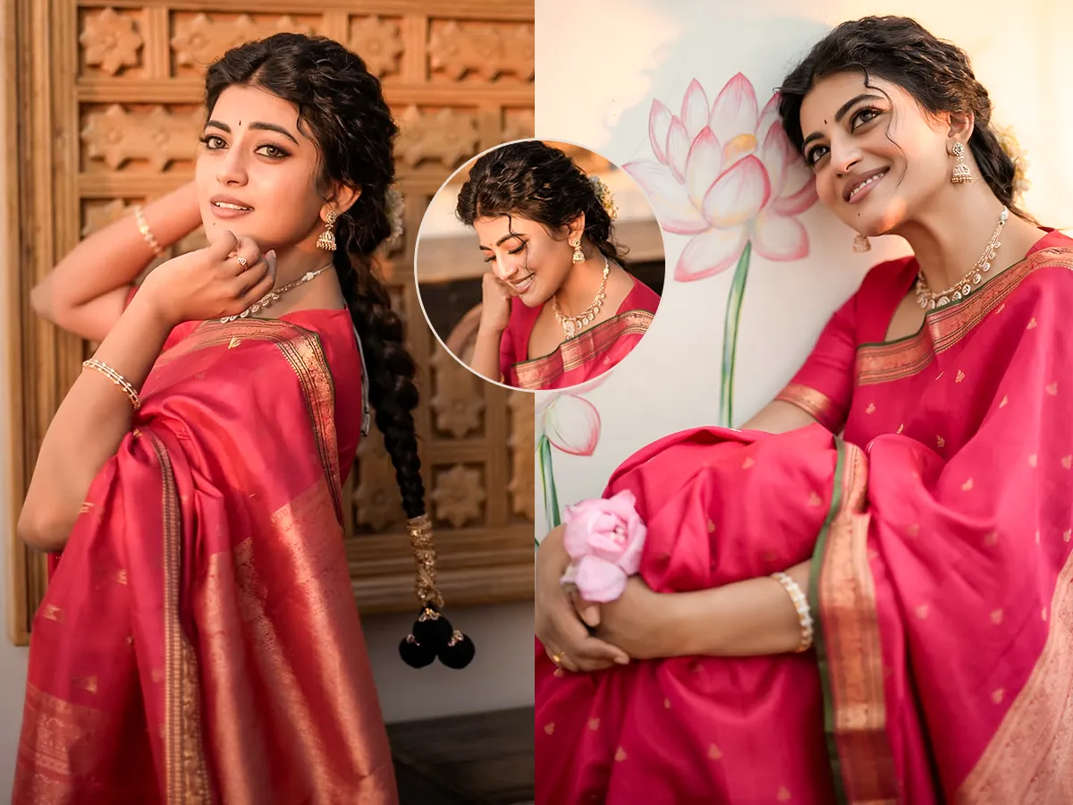 Anandhi Stuns in a Traditional Silk Saree: Photos