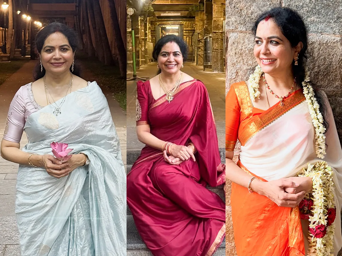 తమిళనాడులోని దేవాలయాలన్నీ తిరిగేస్తున్న సింగర్ సునీత (ఫొటోలు)