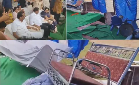 Vizianagaram: Botsa Family Narrowly Escapes Danger At Sirimanotsavam